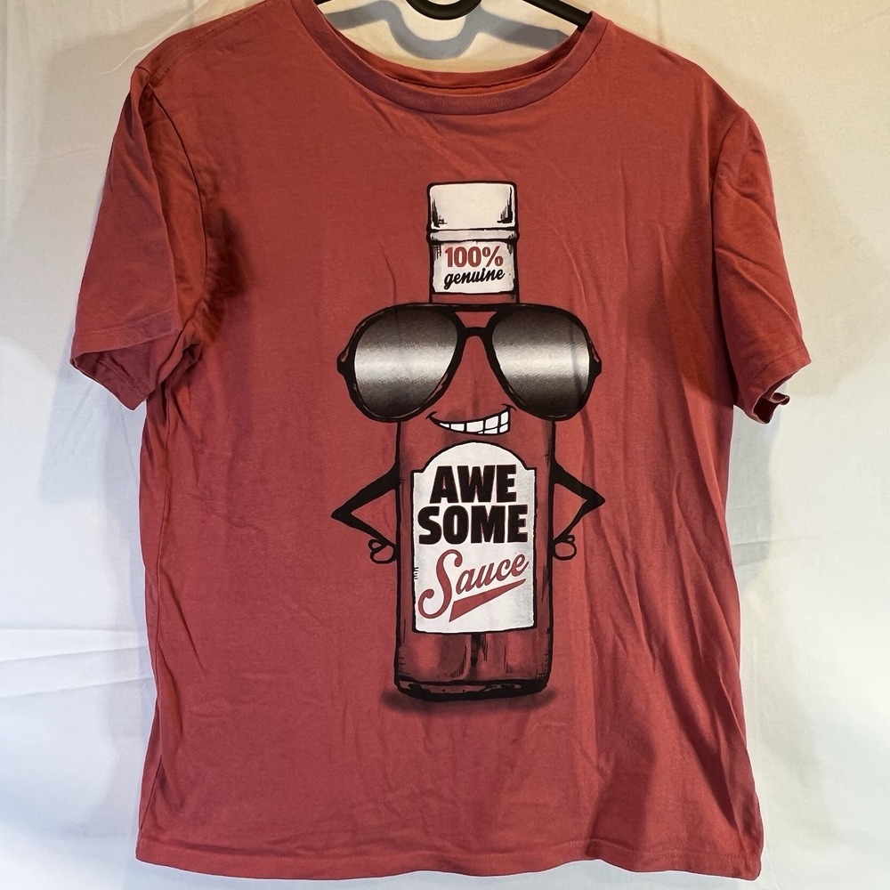 Place Boys L 10/12 Awesome Sauce T Shirt Red Short Sleeve Childrens TCP Graphic‎